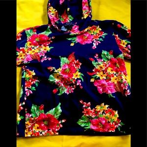 Big Boy Floral  Jersey Hooded shirt
